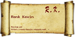 Renk Kevin névjegykártya